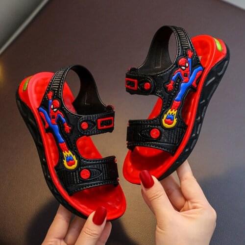 Disney cartoon childrens spiderman boy girl baby non-slip soft bottom beach shoes summer sandals