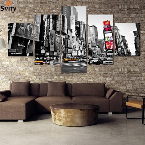 2016 Hot Sales Without Frame 5 Panels Picture New York City HD Canvas Print Painting Artwork Wall Art Canvas painting Wholesale