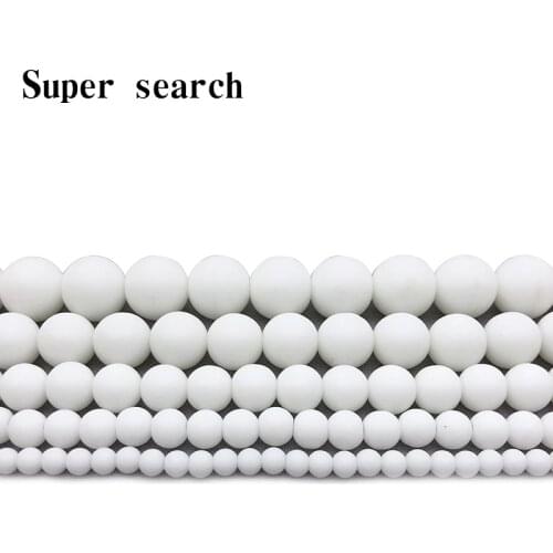 Frost White Ceramic Dull Polish Matte Round Spacer Loose Bead 4 6 8 10 12MM DIY Bracelet&Necklace