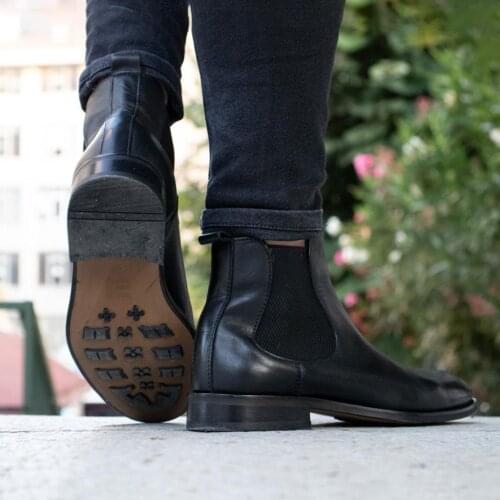 IBAY TITIAN Male Black Genuine Leather Boots