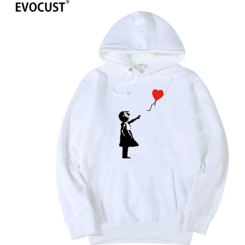 Balloon girl banksy men Hoodies Sweatshirts women unisex Combed Cotton