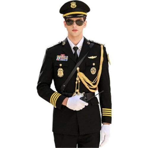 High-Grade Work Wear Mens Spring And Autumn Business Suit Coat Classical Military Uniform Security Guard For Cosplay Gift