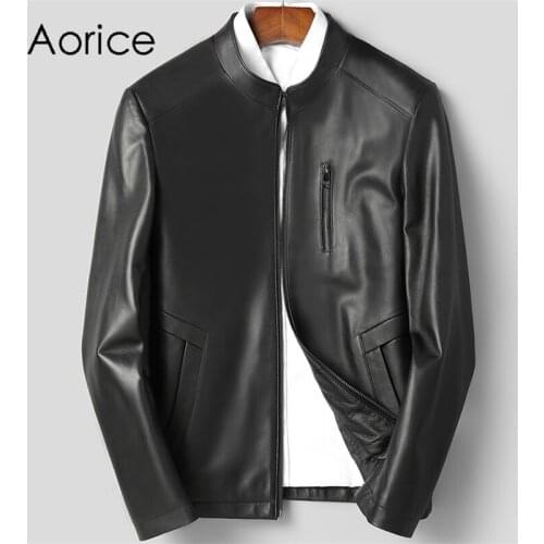Aorice Men Genuine Sheep Skin Leather Jacket Coat Male Brand New Real Casual Leather & Suede Suit Jackets Coats MT167