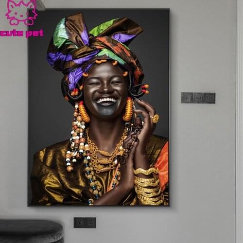 National Style Black Woman 5D DIY full square diamond painting mosaic diamond rhinestone embroidery cross stitch girl home decor