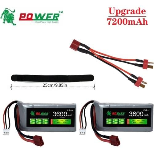 Upgrade 7200mAh 7.4V 3600mAh RC Lipo Battery Charger Sets For Wltoys 12428 12423 RC Car feiyue 03 Q39 parts 2s 7.4V Car Battery