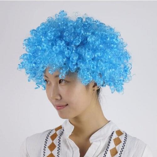 Halloween Party Afro Wigs Colorful Christmas Cosplay Hairs Clown Funny synthetic Wig New Brazil football fans wigs Child Adult