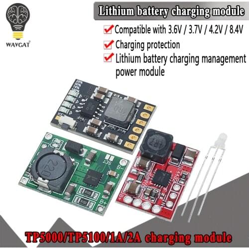 TP5100 charging management power supply module board TP5000 1A 2A compatible with 4.2V 8.4V single and double lithium batteries