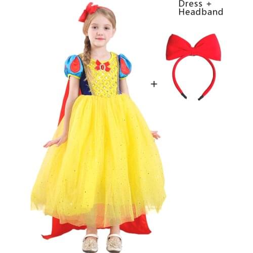 Girl Snow White Dress Kids Carnival Birthday Party Costume Accessory Children Prom Princess Dress Baby Girl Fancy Frocks Clothes