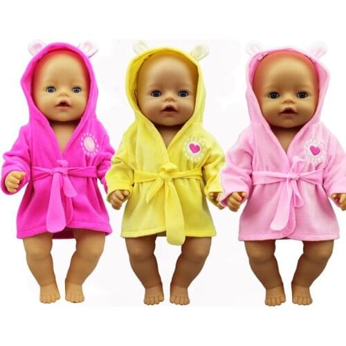 Bathrobe Suit Fit born baby 43cm Doll Accessories For 17inch baby Doll