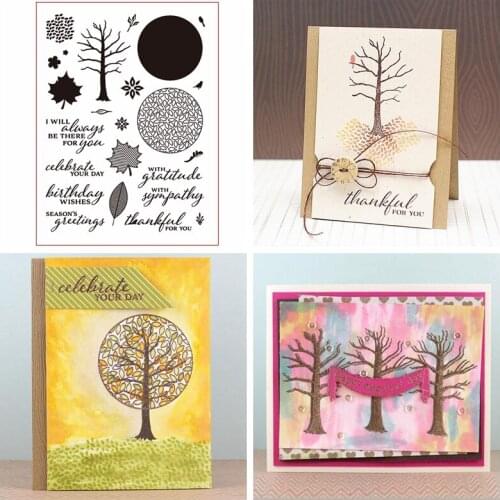 Four Season Tree Clear Stamps for DIY Scrapbooking Cards Making Kids Crafts Fun Decoration Transparent Stempels Silicone Seal