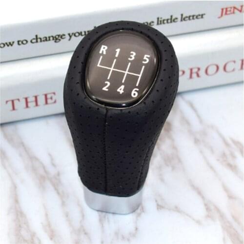 5 / 6 Speed Manual Gear Shift Knob Shifter Lever Fit For BMW 3 1 M Performance E90 E87 Black ABS + leather Gear Front Shift Knob