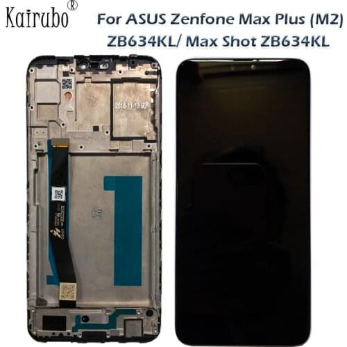 10PCS DHL For Asus Zenfone Max Plus (M2) ZB634KL LCD Touch Pantalla Screen with Frame For Asus Zenfone Max Shot zb634kl 6.26"lcd