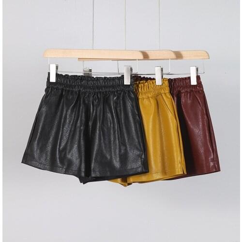 2xl Leather Shorts Women Winter Leather Black Shorts Autumn Plus Size Fashion Bottom High Waist Shorts Women