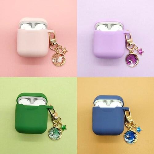 Cute Dream Star Space Keychain For Apple Airpods Case Wireless Bluetooth Headset Silicone Earphone Cases For Airpods Cover Box