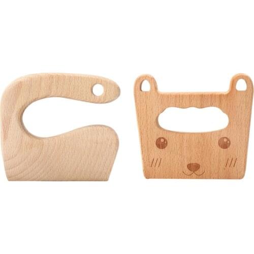 Cute Shape Mini Knife Kids Wooden Cutter Baby Pretend Simulation Toys Gift Children Tools For Cutting Veggies Kitchen Supplies
