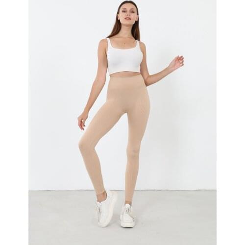 Sporty Ribbed Womens Leggings High Waist Flexible Quality Dress Pants Fashion Yoga Aerobic Stylish Comfy Fitness Sexy