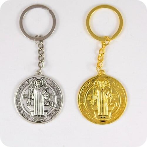 Saint Benedict Medal Key Chains Catholic Orthodox Christian Fashion Religious jewelry