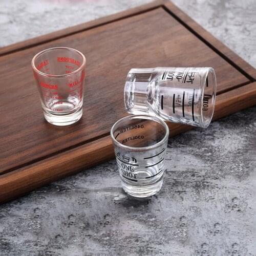 45ml Glass Measure Cup Drink Tool Ounce Cup Jigger Bar Mixed Cocktail Beaker Heat-Resistant Espresso Coffee Cup Measuring Bowl