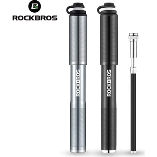 ROCKBROS Bicycle Pump Aluminum Alloy Mini Portable Light Air Pump For Bike Cycling Tire Inflator High Pressure Schrader Presta