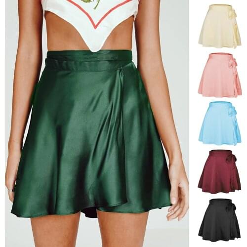 NHKDSASA Skirts Womens 2021 Fashion Satin Silk One Piece Skinny Skirt Slim Girls Elegant Party Smooth Clothes Jupe Femme Faldas