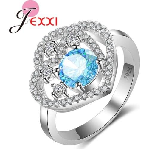 New Arrival Noble Sarking Women Ring Pure 925 Sterling Silver Jewelry Heart Shape Monthers Day Best Gifts for Love