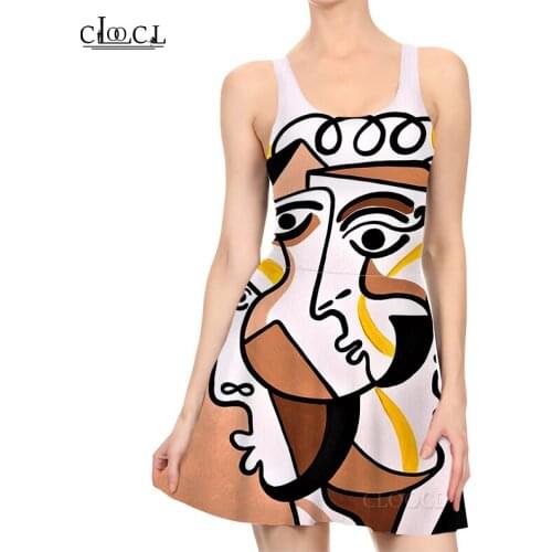 CLOOCL Geometric Art Pattern Ladies Summer Party Girls 3D Print Sleeveless Dress Sexy 2021 New Fashion Beach Dress