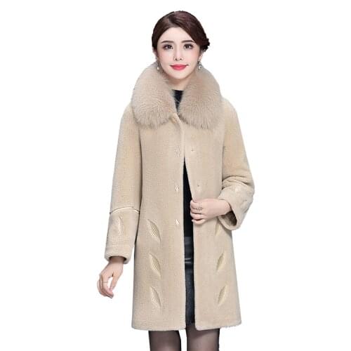 Winter parka mink velvet coat women middle-aged plus size gold mink cardigan warm hooded fur all-in-one coats womens overcoat