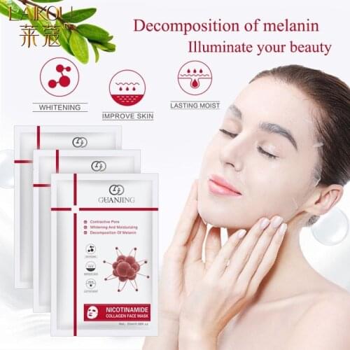 LAIKOU 1Pcs Nicotinamide Stock Solution Whitening Facial Mask Replenishing Moisturizing Shrink Pores Lifting Skin Care Face Mask