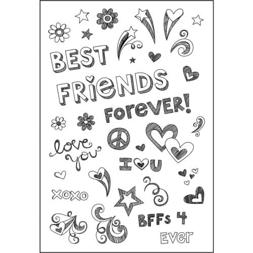 11x16 Love, star New Transparent Clear Rubber Stamp Sheet Cling Scrapbooking Photo Album PaperCard DIY Craft