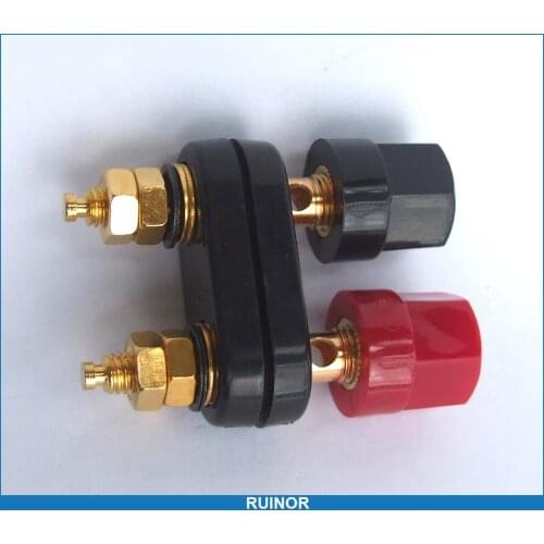 4pcs Gold Plated Double Binding Post for 4mm Banana Plug Speaker Power Amplifier