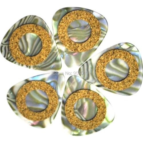 40pcs New Medium 0.71mm Antiskid Cork Grip Celluloid 351 Guitar Picks Plectrums Abalone