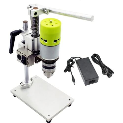 7-Speed Mini Drill Press Bench Electric Bench Drilling Chuck 1.5-10mm 100W Small Bench Drill DIY Pure Aluminum Small Bench Drill