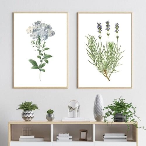 Abstract Wall Art Natural Purple Flowers Paintings Nordic Canvas Posters and Prints for Living Room Bedroom Corridor Decoration