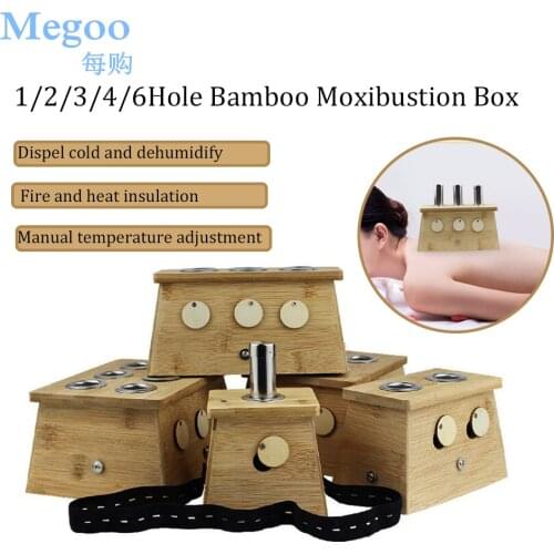 1/2/3/4/6Hole Auto Pusher Bamboo Moxibustion Box Moxa Stick Burner Neck Arm Body Back Waist Massage Relax Dispel Cold Dehumidify