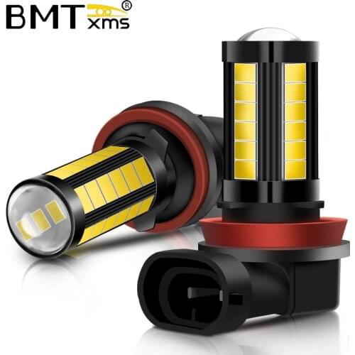 BMTxms 2Pcs H8 H11 LED Fog Lights Bulb HB4 9006 HB3 9005 Car Driving Running Light Front Foglamp 3030SMD 1000LM Auto Accessories