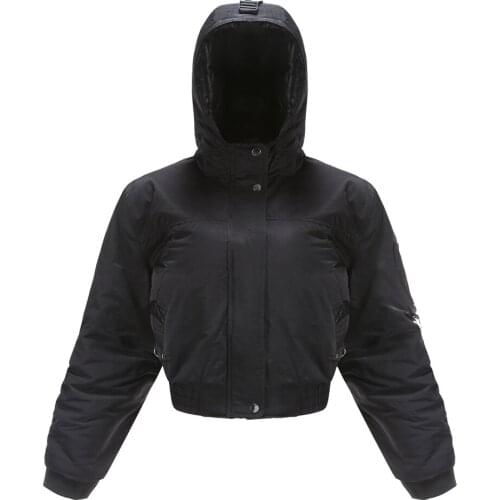 D691 Winter Women Short Hooded Coat Luxury Popular Style Cargo Loose Casual Elastic Retractable Hem Windproof High Quality Jacke