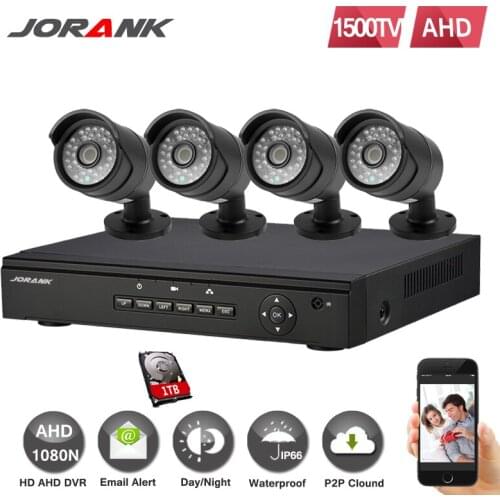 Home 4CH CCTV System 720P HDMI DVR 1200TVL IR Outdoor Weatherproof Dome CCTV Camera set Home Security System Surveillance Kit