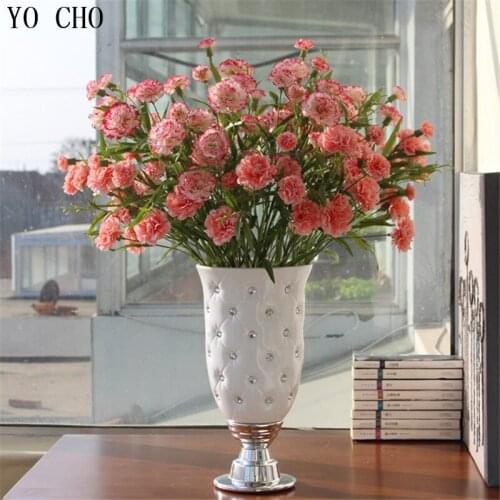6 head artificial flowers plastic fake flower carnation silk flower decoration sitting room cloth art adornment flowers