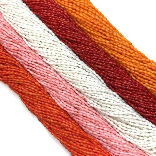 Rice Shape Artificial Coral Loose Beads Strand 5 Colors for Choice Natural Bulk Jewelry Handmade for Making Necklace Bracelet