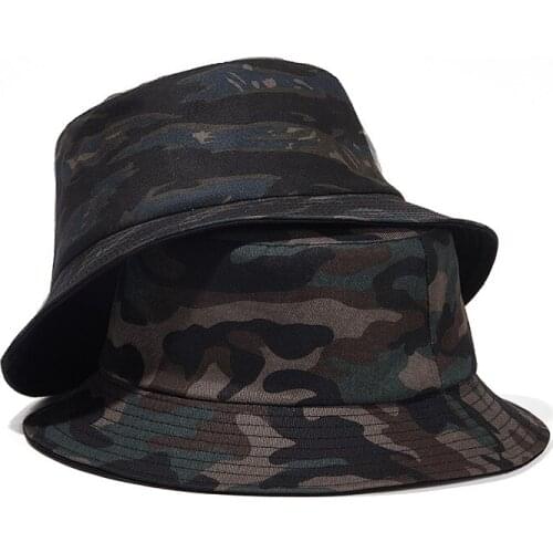 Camouflage Bucket Hat for Men Casual Cotton Fisherman Cap Outdoor Tactical Military Hunting Fishing Hats Women