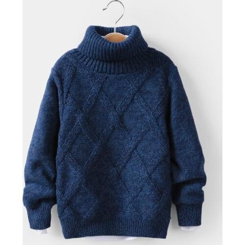 KEAIYOUHUO Solid High Collar Pullover Sweater Fashion Winter Kids Knitted Bottoming T-Shirts Baby Boys Sport Long Sleeve Clothes