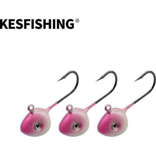 KESFISHING Jig head Offset Hook 10pcs High Strength Steel Hook 1g,3g 5g For Fishing Lure Eye Jig
