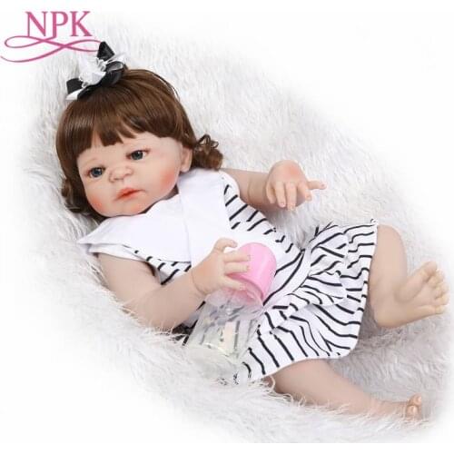NPK 56CM reborn doll with soft real gentle touch full vinyl silicone soft toys or gift for children Birthday