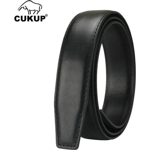 CUKUP Genuine Belts Strip Only for Men 2nd Layer Cowskin Leather Automatic Model 3.5cm Width Without Buckle 130cm Length NCK1064
