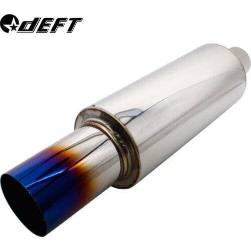 DEFT 2.5" 76mm Interface Universal Car Exhaust Pipe Rear Muffler Tip Smoking Tube Stainless Steel Auto Tailpipe Mufflers