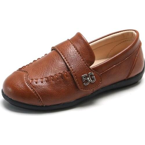 2021 Spring and Summer New Peas Shoes Korean Casual Boys and Girls Small Leather Shoes Soft Soles Flat Shoes for Wedding Party