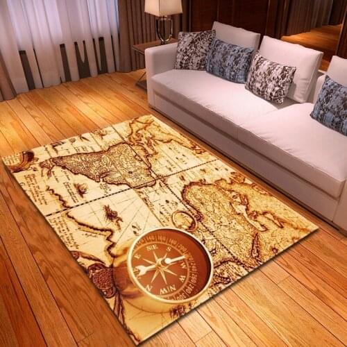 New Fashion soft flannel world map pattern 3D printing carpet living room bedroom decorative carpet home area carpet