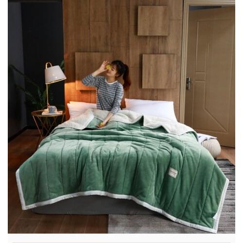 Solid Fleece Blankets and Throws Adult Thick Warm Winter Blankets Home Super Soft Duvet Luxury Solid Blankets on Twin Bedding