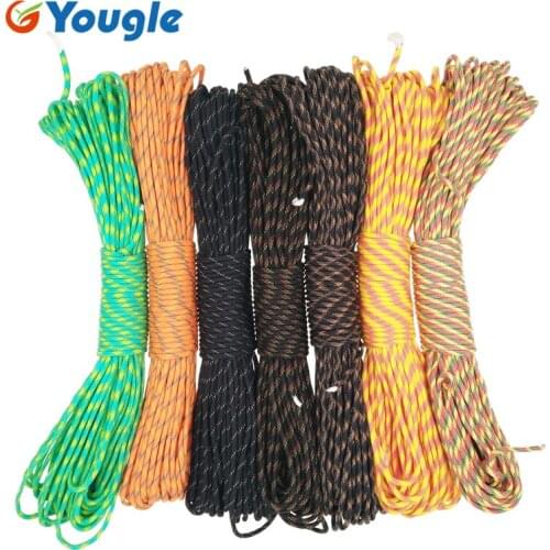 YOUGLE 100FT 7 Cord Strand Paracord 550 Parachute Cord Lanyard Rope Mil Spec Type III Tent Wind rope Camping Survival Kit 81-87