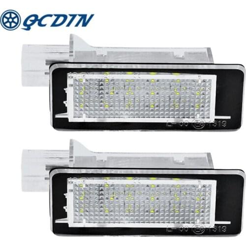 QCDIN Car LED License Number Plate Light For Dacia Duster 2009 LEDs Trunk Lamp Car Light Source Black 12V 6000k